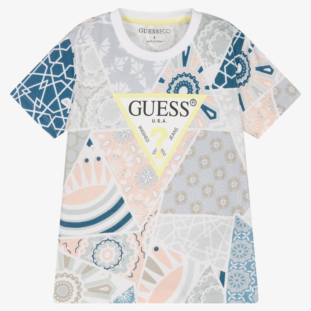 Guess motif t shirt top