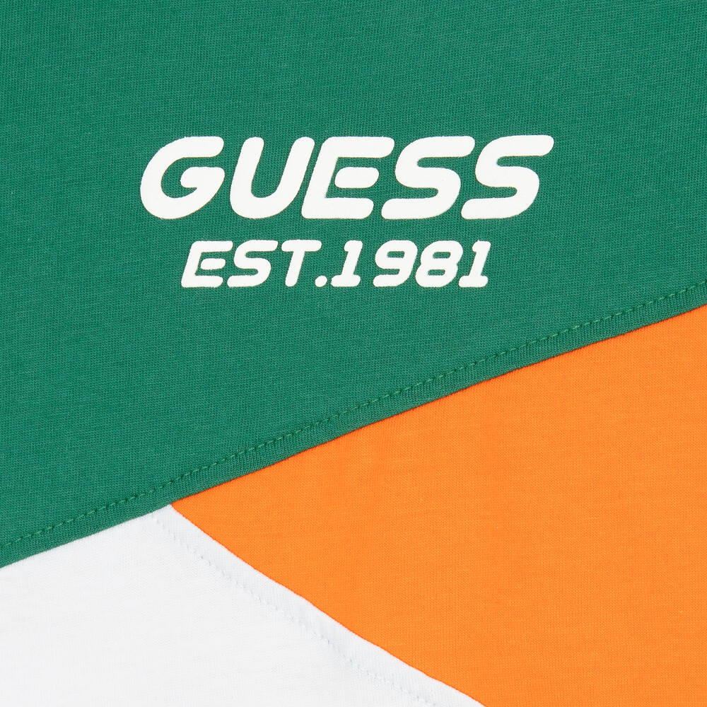 Green and orange guess shirt store