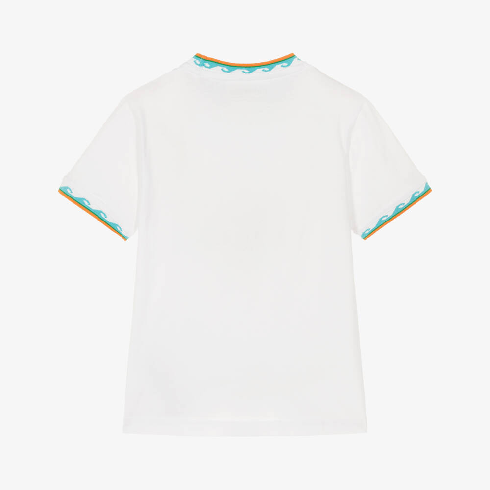 Guess-Boys White Logo Tee | Childrensalon Outlet