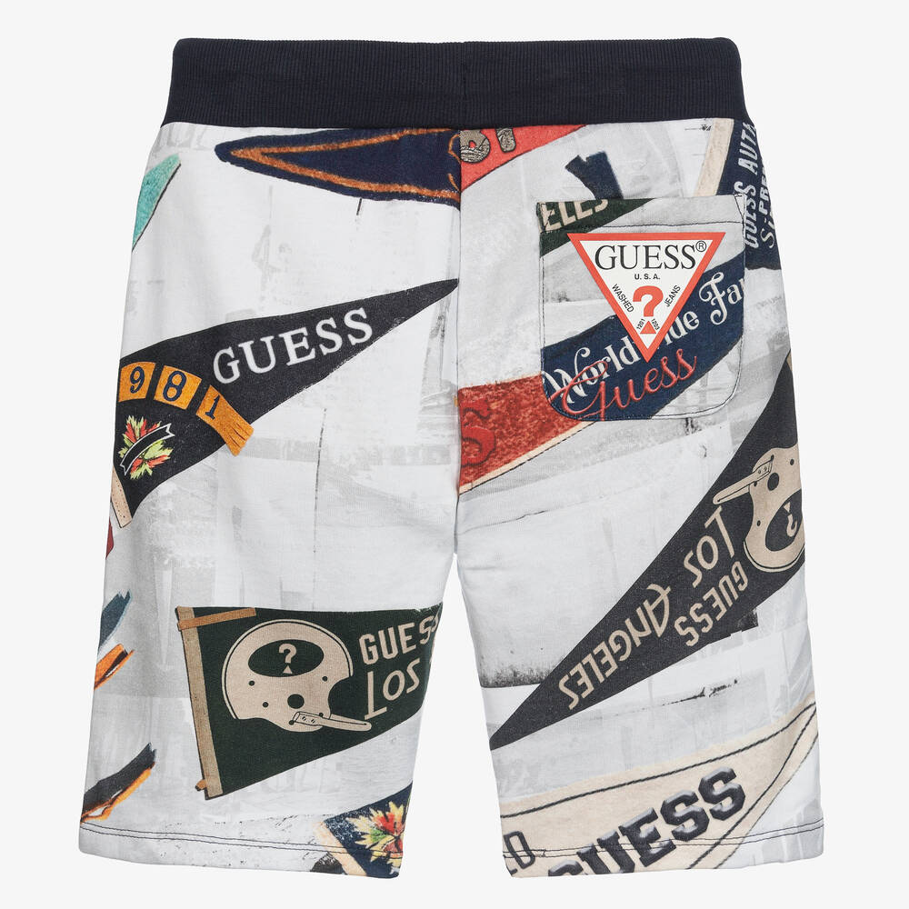 Guess-شورت قطن لون أبيض للأولاد | Childrensalon Outlet