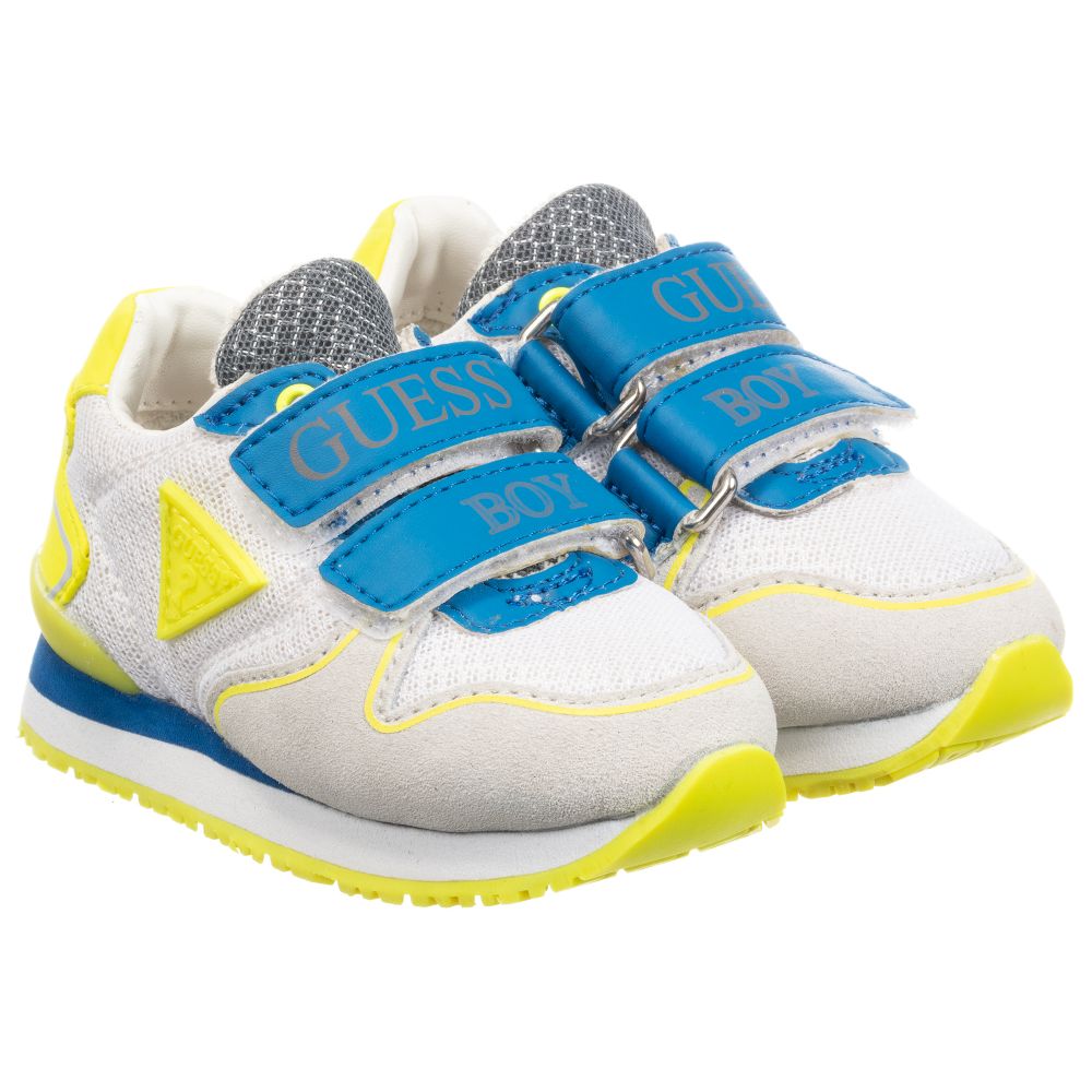 Guess - Boys White & Yellow Trainers | Childrensalon