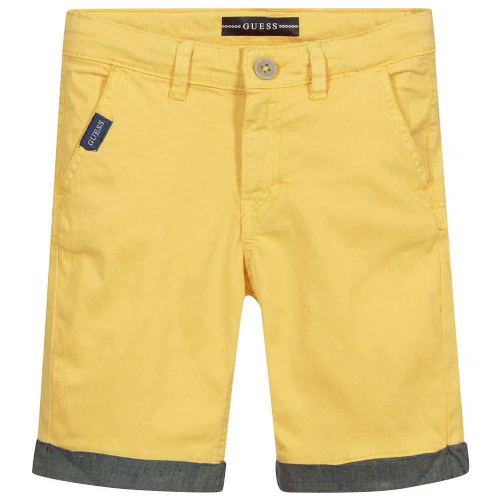 Guess - Boys Yellow Cotton Shorts | Childrensalon