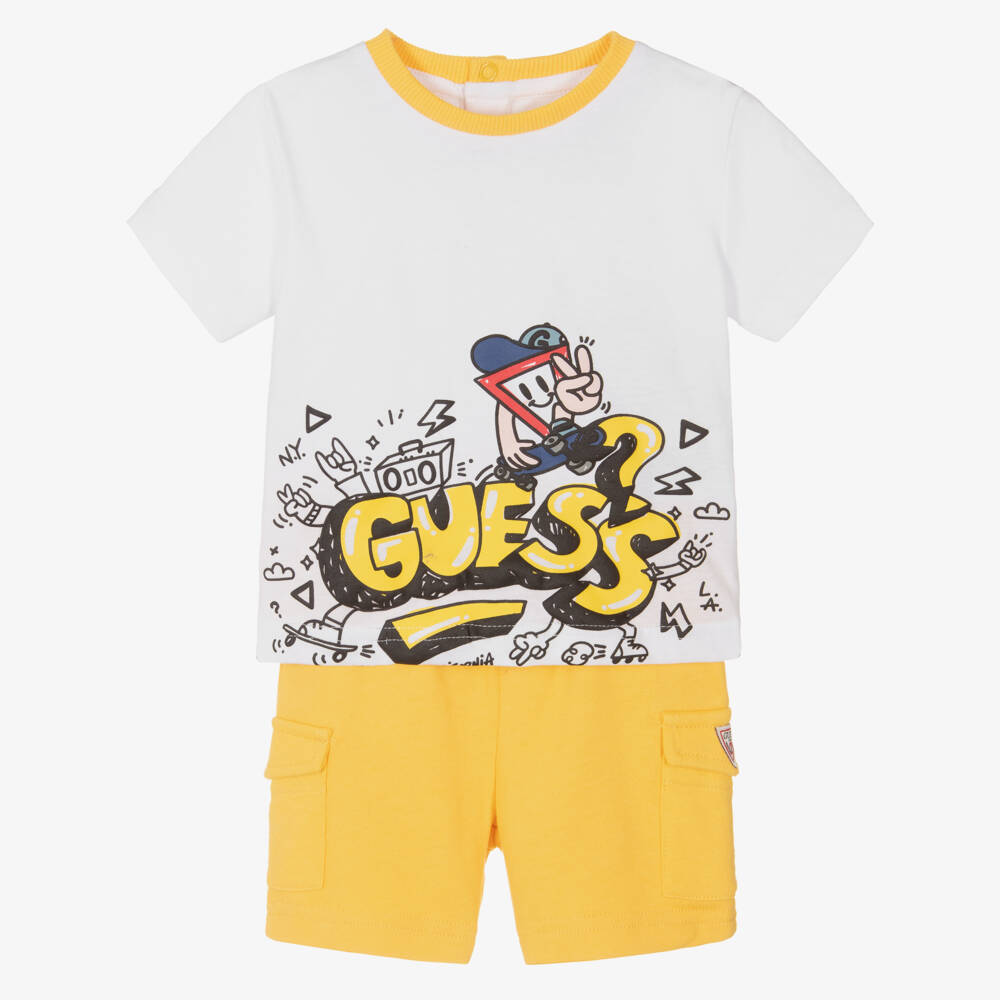 Guess-Boys Yellow & White Cotton Set | Childrensalon Outlet