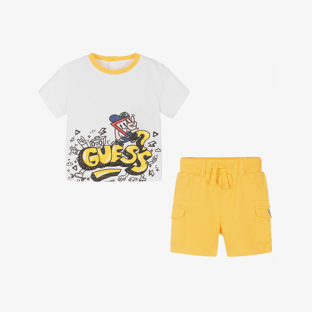 Guess-Boys Yellow & White Cotton Set | Childrensalon Outlet
