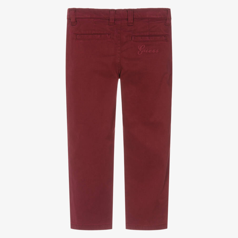 Guess-Burgundy Chinos | Childrensalon Outlet