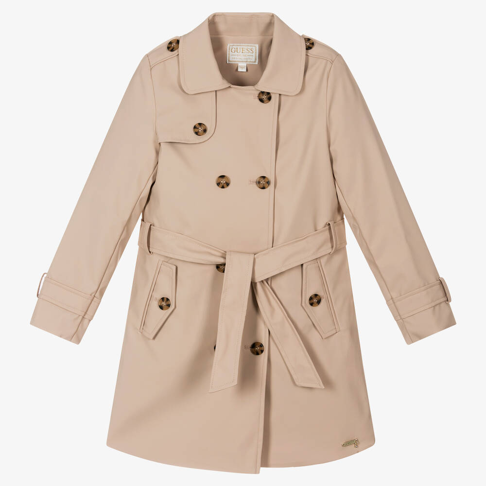 Guess - Girls Beige Belted Trench Coat | Childrensalon