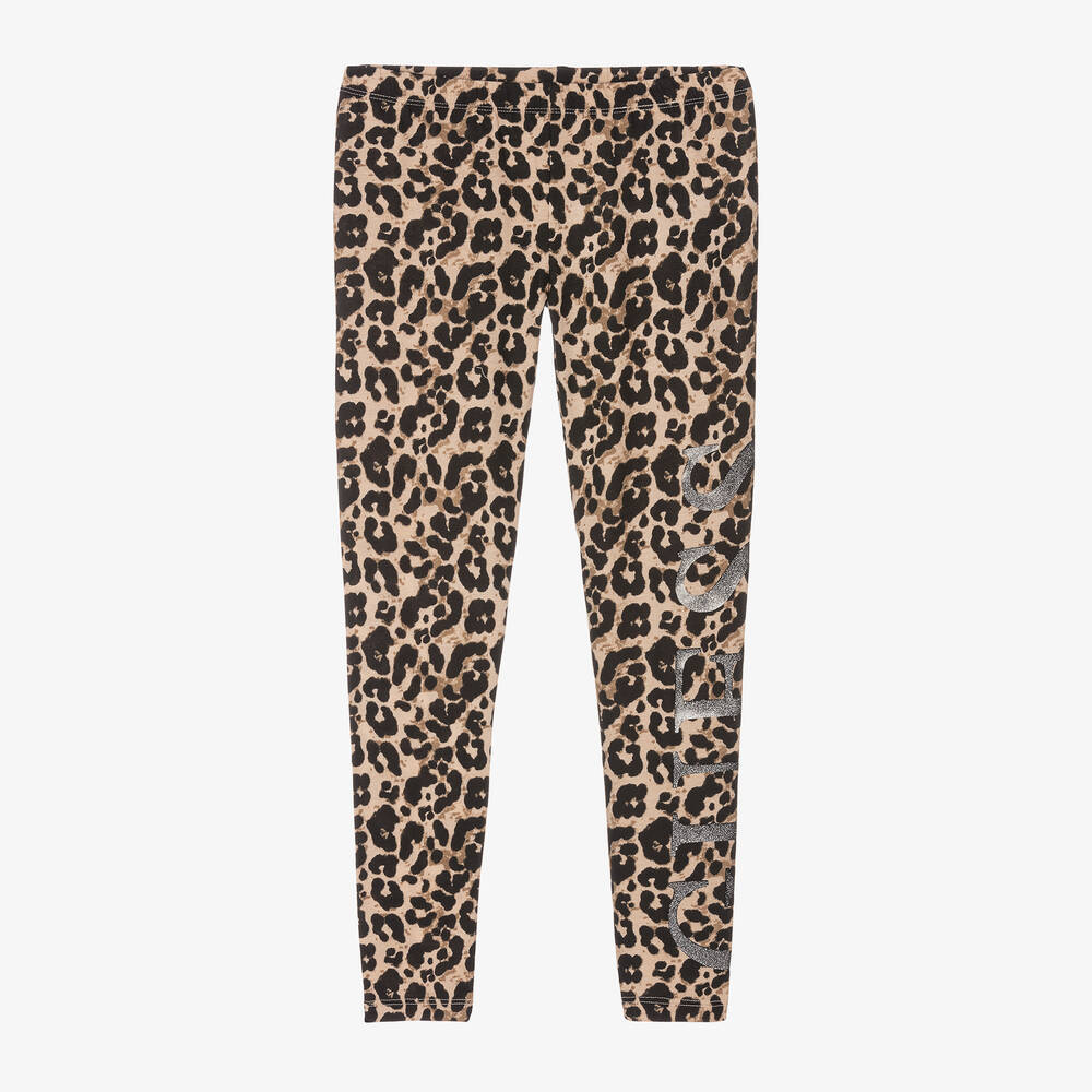 Guess - Beige Leoparden-Leggings (M) | Childrensalon