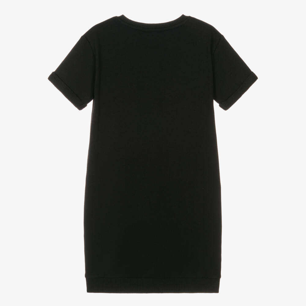 Guess-Girls Black Cotton Jersey Dress | Childrensalon Outlet