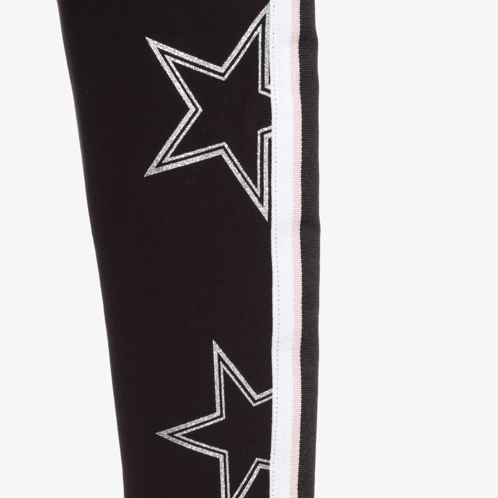 Guess-Girls Black Cotton Leggings | Childrensalon Outlet