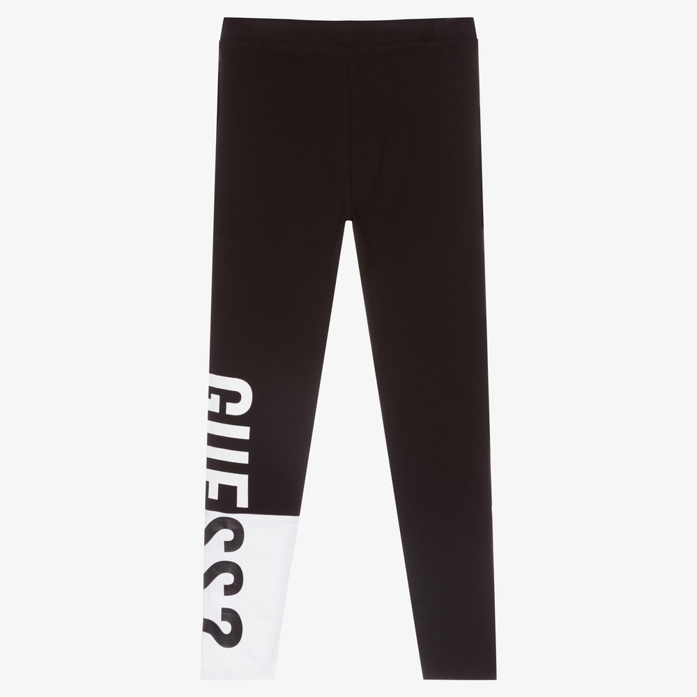 Guess-ليغنغز قطن جيرسي لون أسود للبنات | Childrensalon Outlet