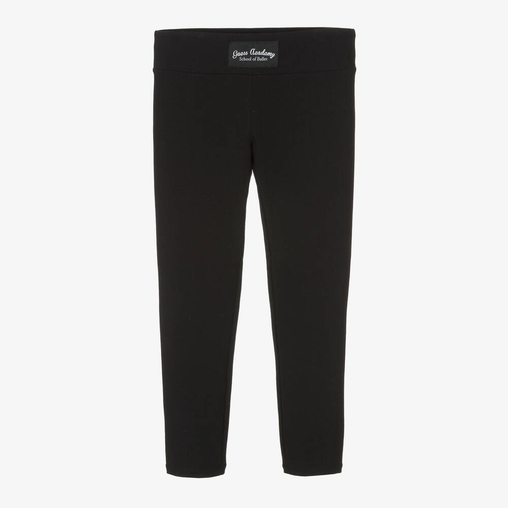 Guess - Schwarze Baumwoll-Leggings | Childrensalon