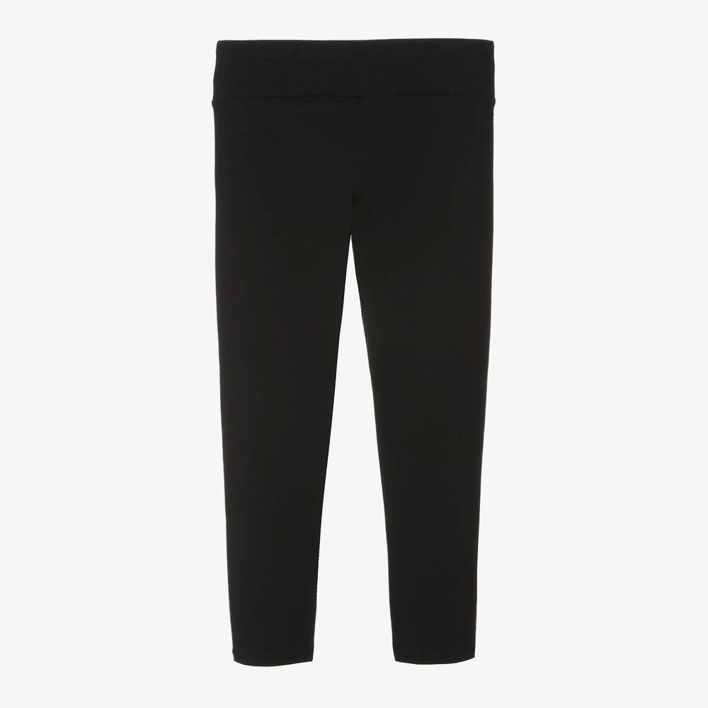 Guess-Girls Black Cotton Leggings | Childrensalon Outlet