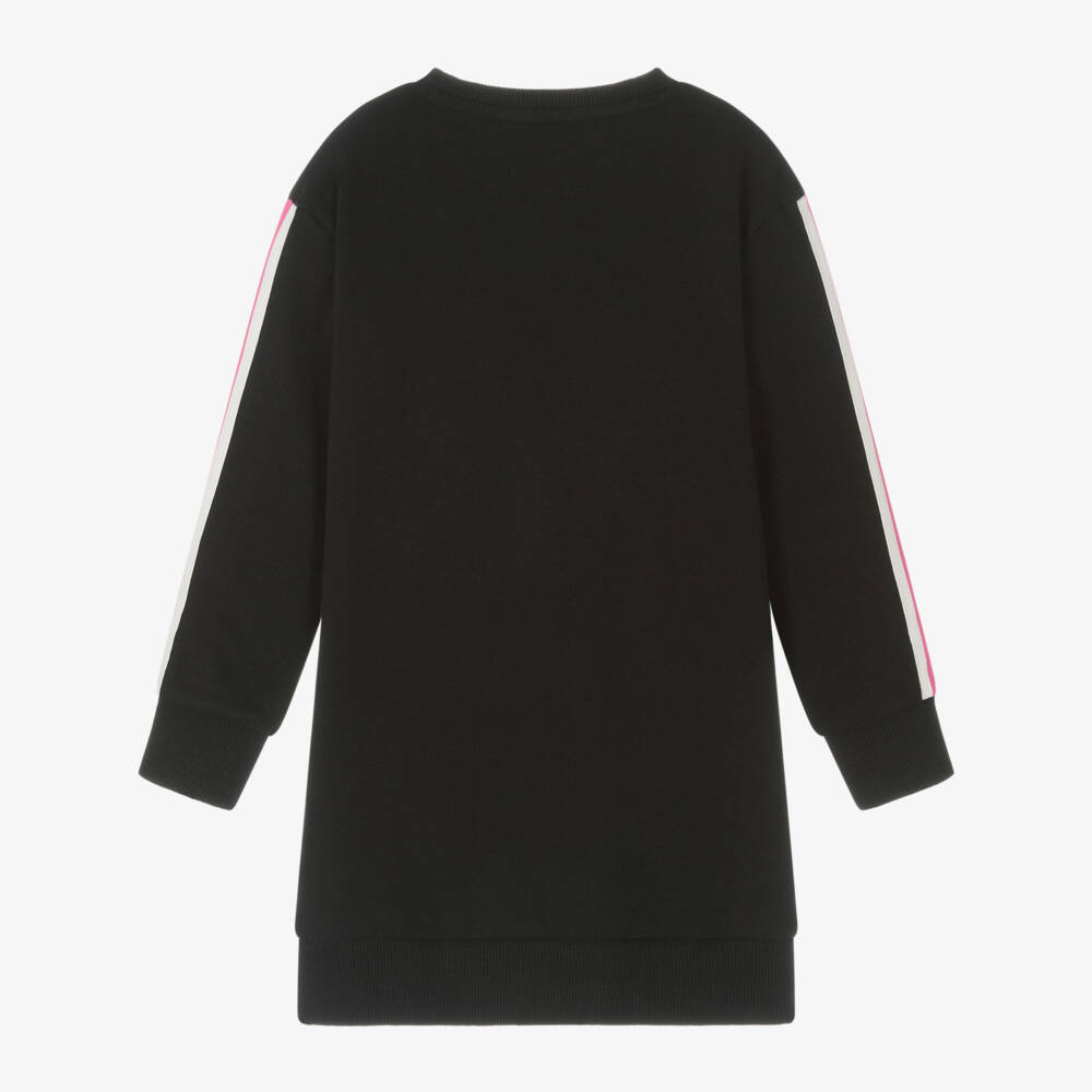 Guess-Girls Black Cotton Logo Dress | Childrensalon Outlet