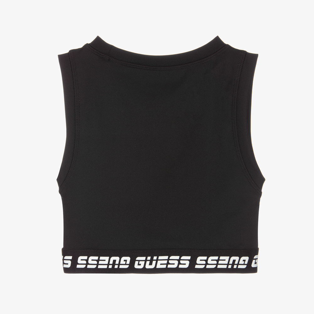 Guess-Girls Black Cropped Top | Childrensalon Outlet