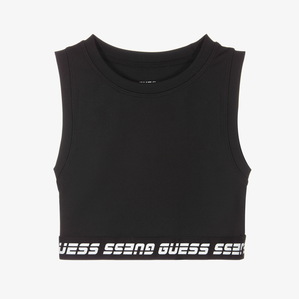 Guess - Schwarzes Kurztop für Mädchen | Childrensalon