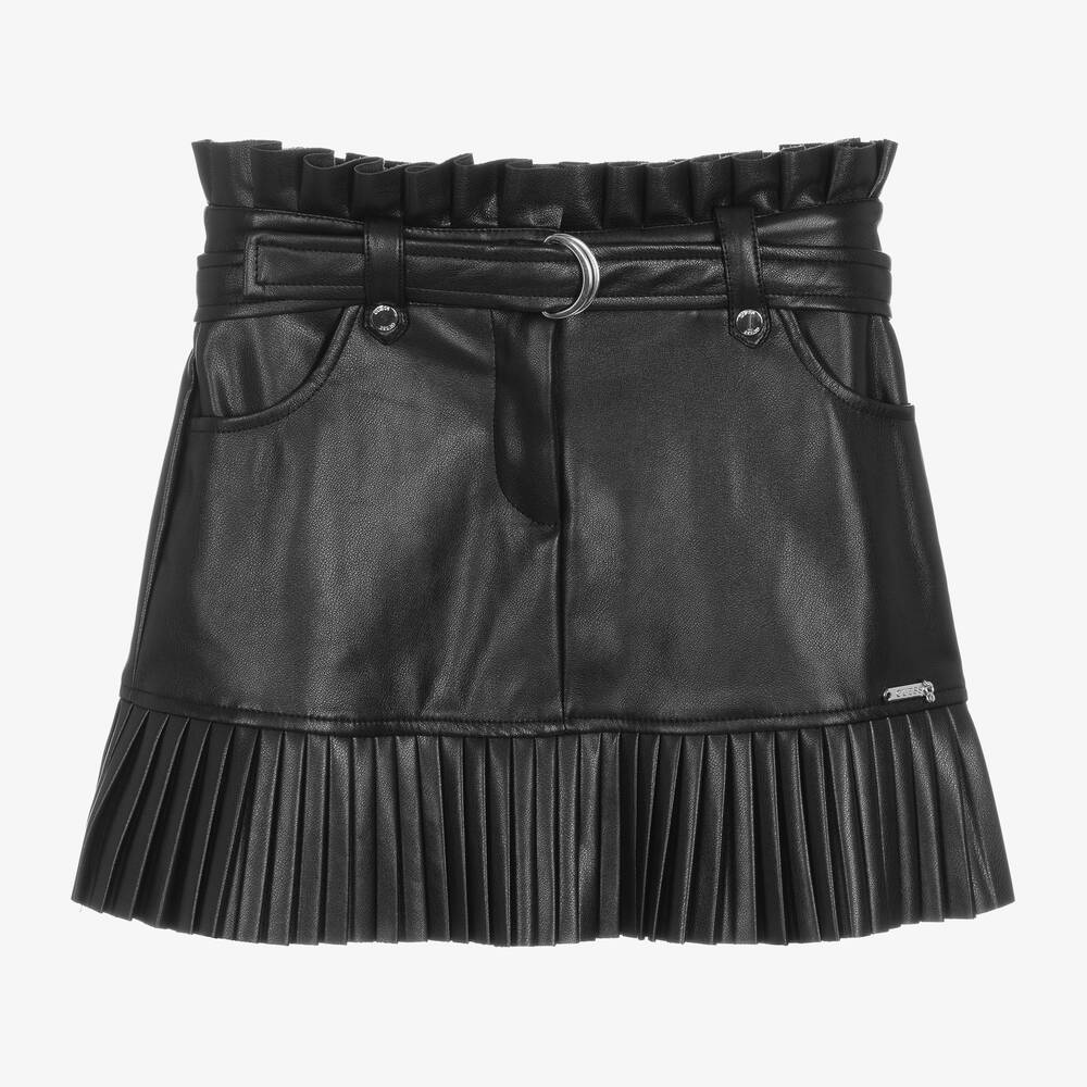 Guess - Girls Black Faux Leather Skirt | Childrensalon