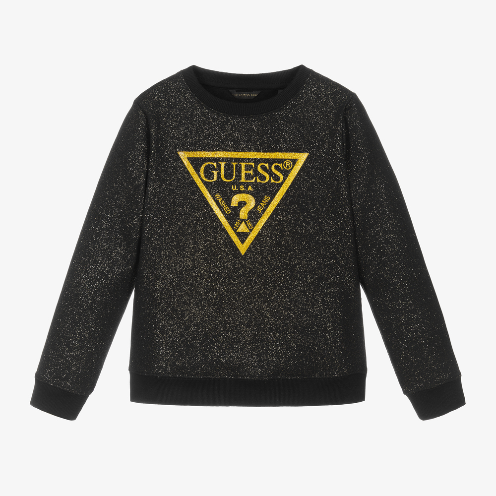Guess - Girls Black & Gold Sweatshirt | Childrensalon