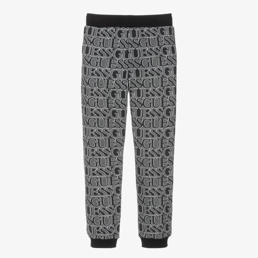 Guess-Girls Black Graphic Cotton Joggers | Childrensalon Outlet