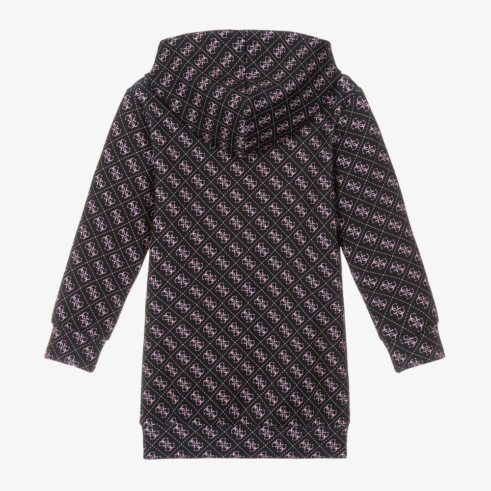 Guess-Girls Black Hooded Jersey Dress | Childrensalon Outlet