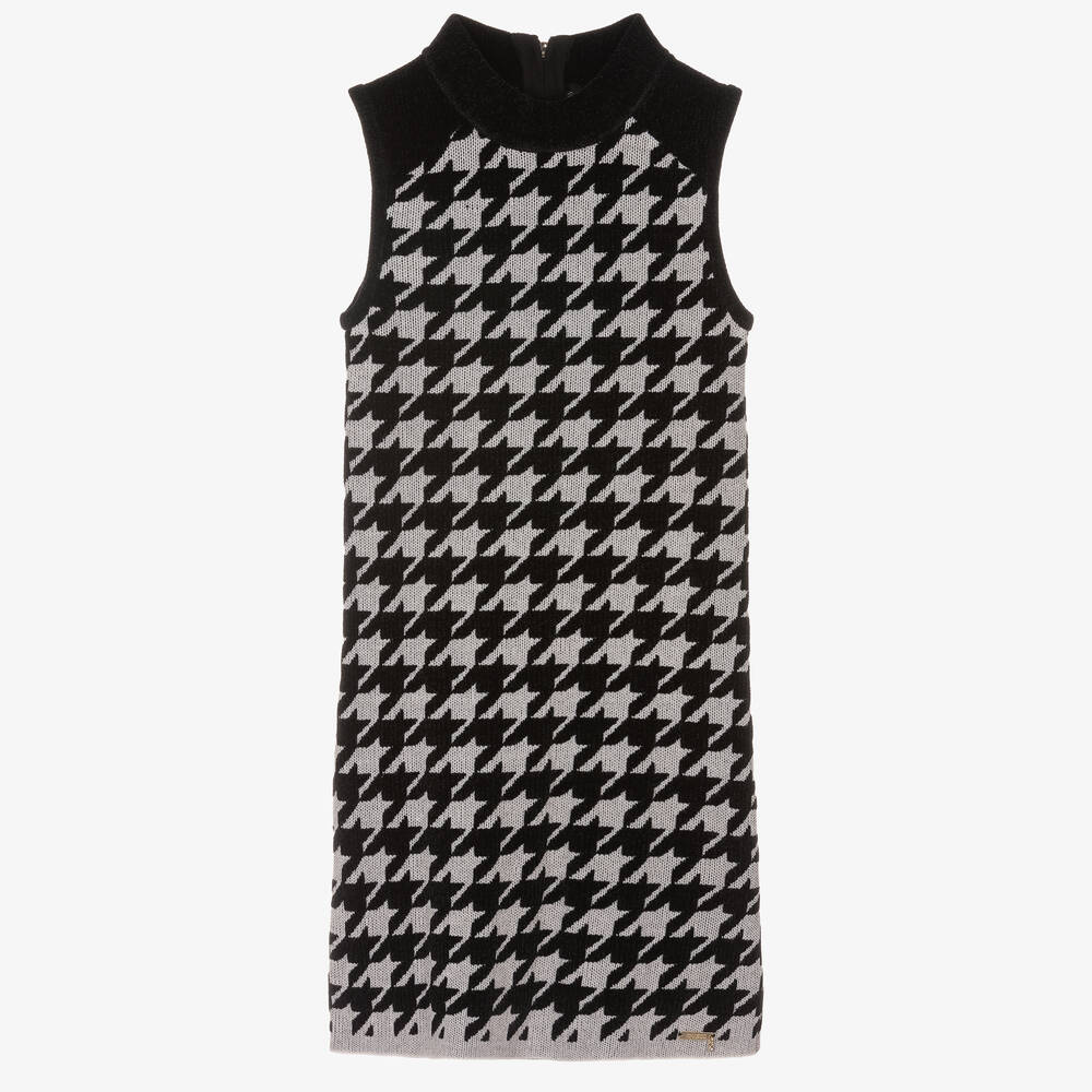 Guess - Schwarzes Kleid mit Hahnentrittmuster (M) | Childrensalon