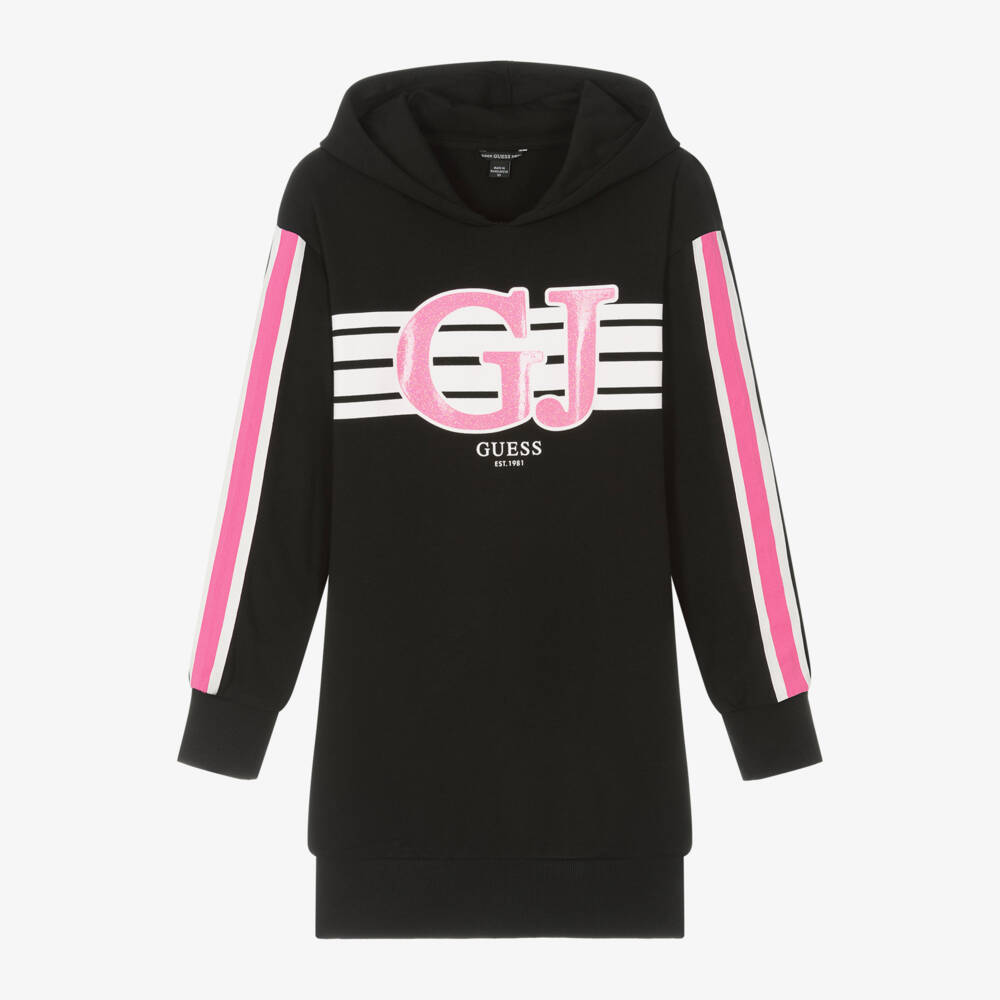 Guess-Girls Black Jersey Logo Dress | Childrensalon Outlet