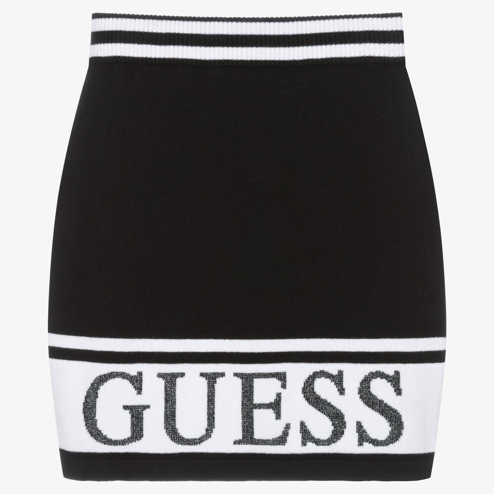 Guess - Girls Black Knitted Skirt | Childrensalon