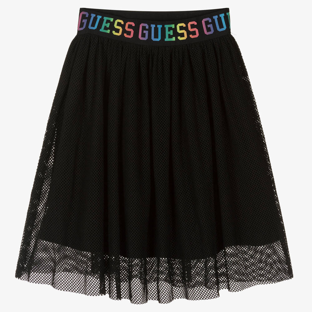 Guess - Girls Black Mesh Skirt | Childrensalon
