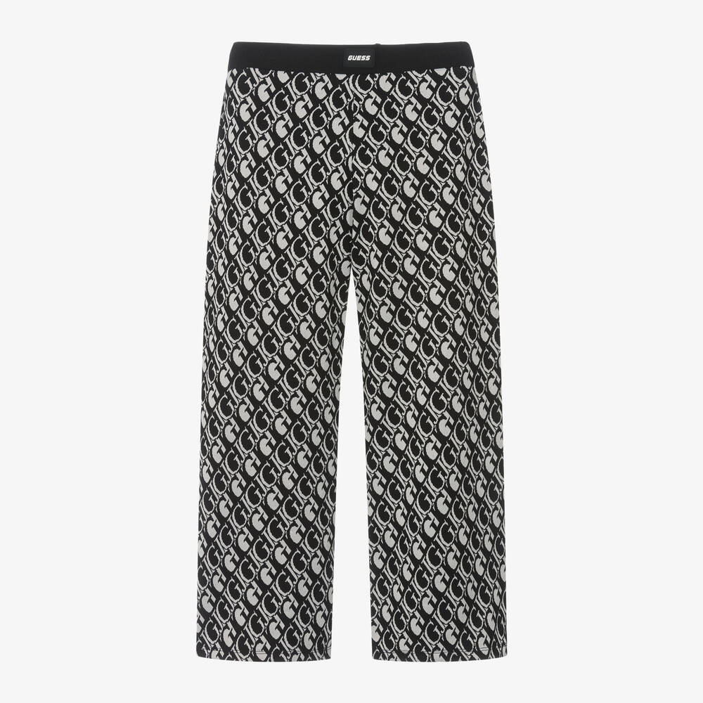 Guess-Широкие черные джоггеры с монограммой для девочек | Childrensalon Outlet