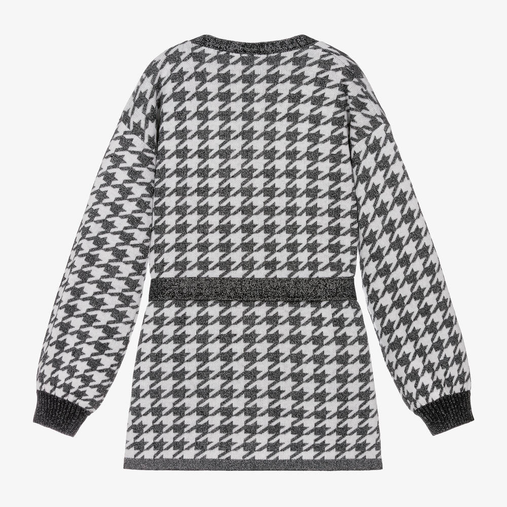 Guess-Girls Black Sparkly Houndstooth Cardigan | Childrensalon Outlet