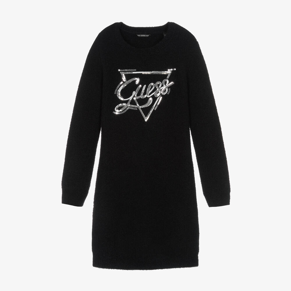 Guess - Girls Black Sweater Dress | Childrensalon
