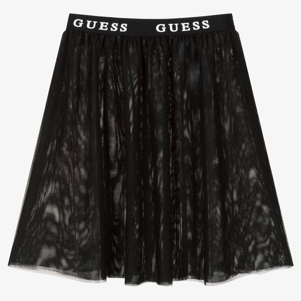 Guess - Черно-белая сетчатая юбка для девочек | Childrensalon