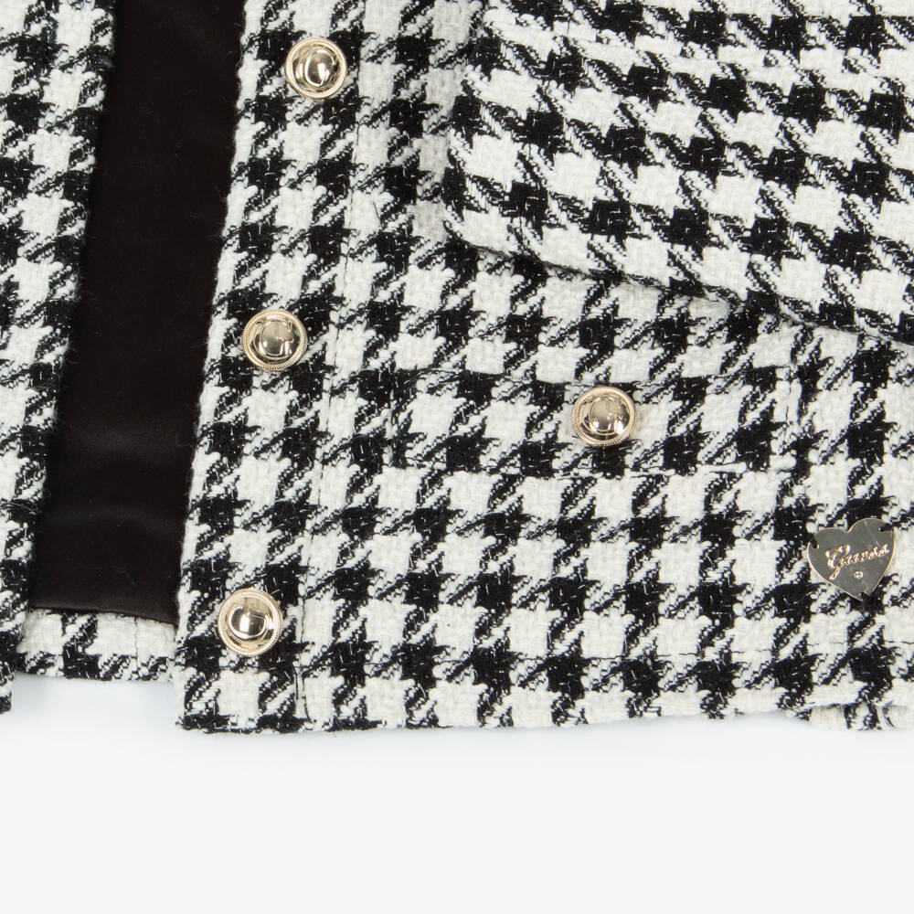 Guess-Girls Black & White Tweed Jacket | Childrensalon Outlet