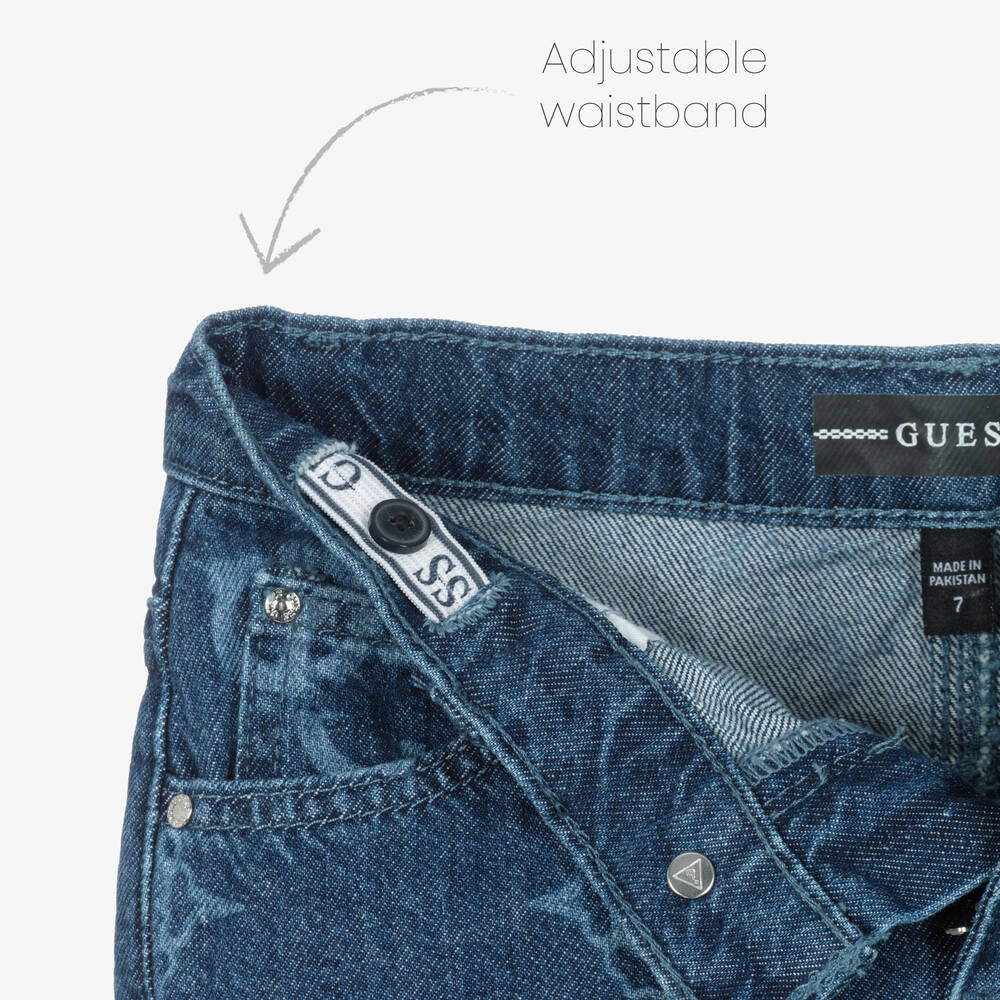 Guess-Синяя джинсовая юбка 4G Peony | Childrensalon Outlet