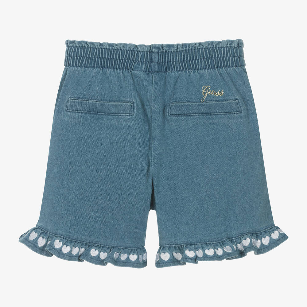 Guess-Синие хлопковые шорты для девочек | Childrensalon Outlet