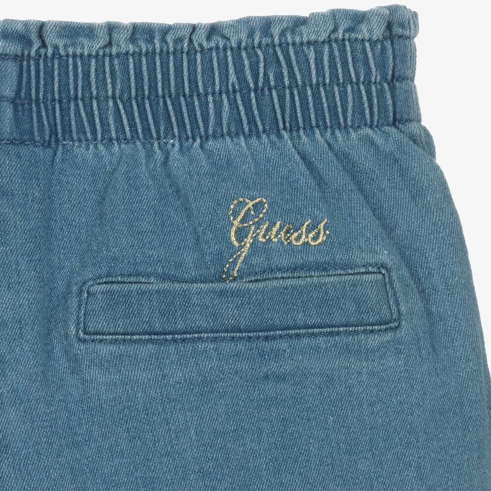 Guess-Синие хлопковые шорты для девочек | Childrensalon Outlet