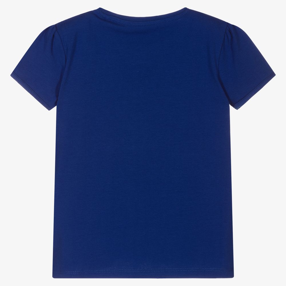 Guess Girls Blue Cotton T Shirt Childrensalon Outlet