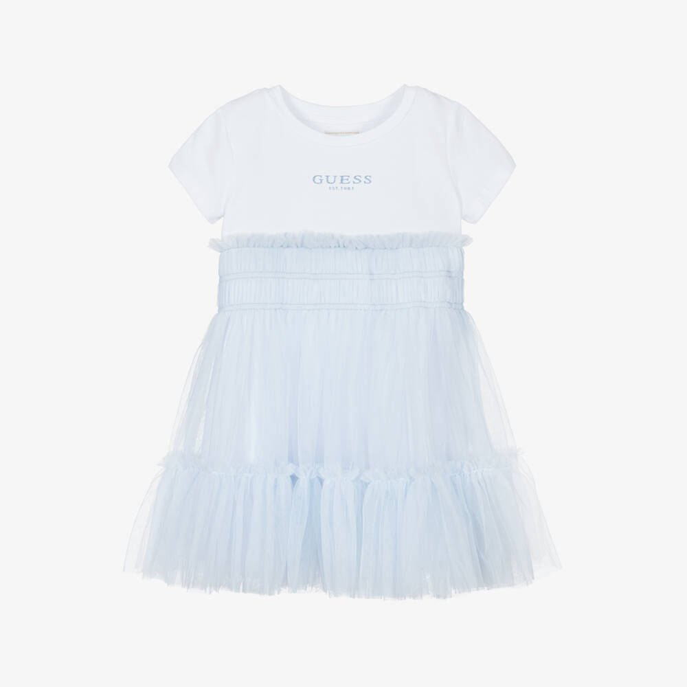 Guess-Girls Blue Cotton & Tulle Delight | Childrensalon Outlet