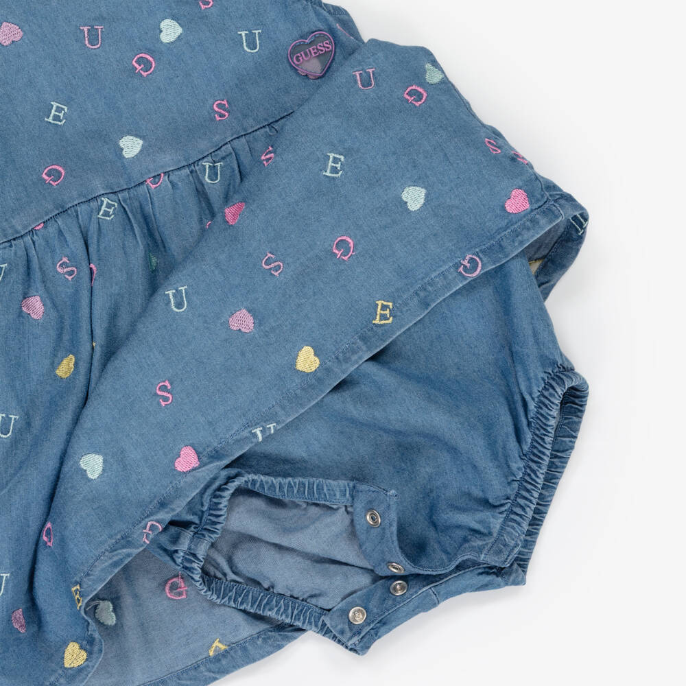 Guess-Girls Blue Denim Heart Dress | Childrensalon Outlet