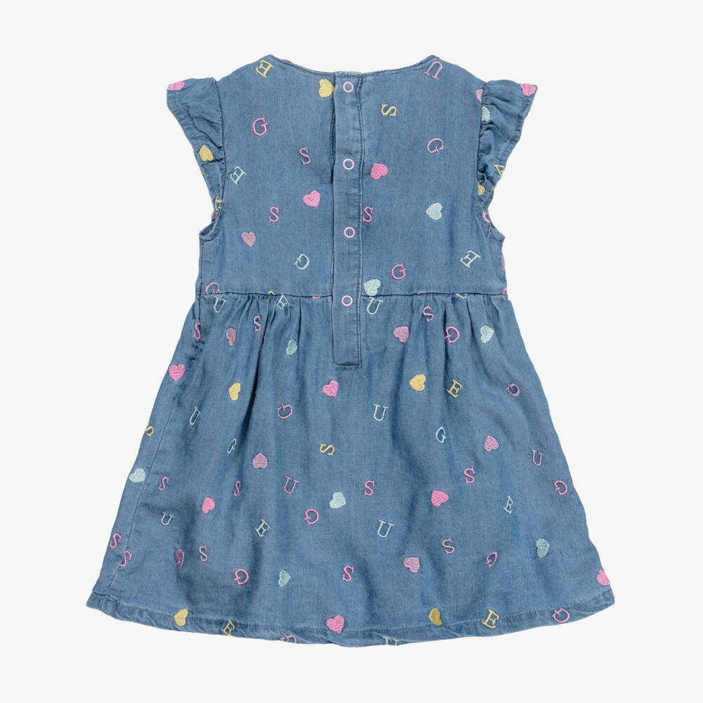 Guess-Girls Blue Denim Heart Dress | Childrensalon Outlet