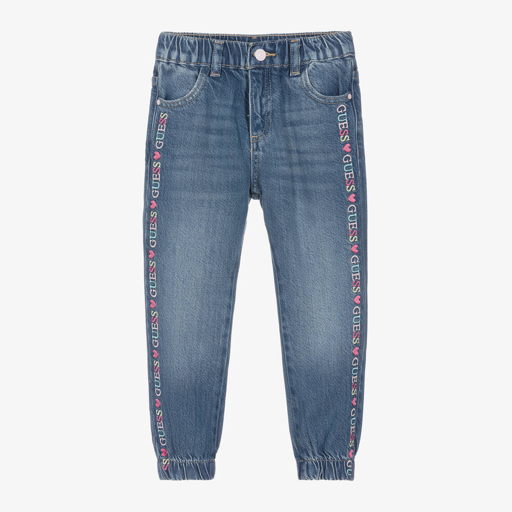 Guess-جينز قطن وليوسيل دنيم لون أزرق للبنات | Childrensalon Outlet