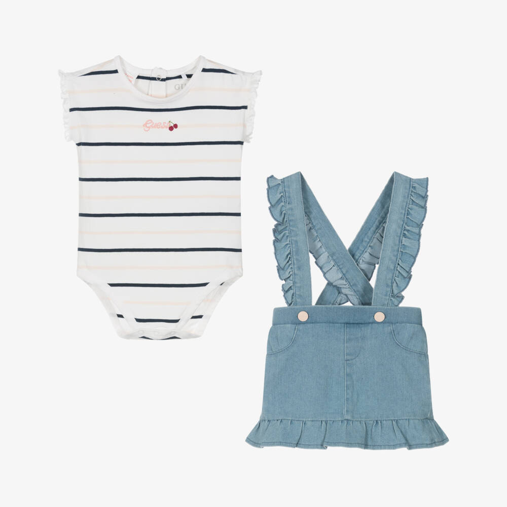 Guess-Girls Blue Denim Skirt Ensemble | Childrensalon Outlet