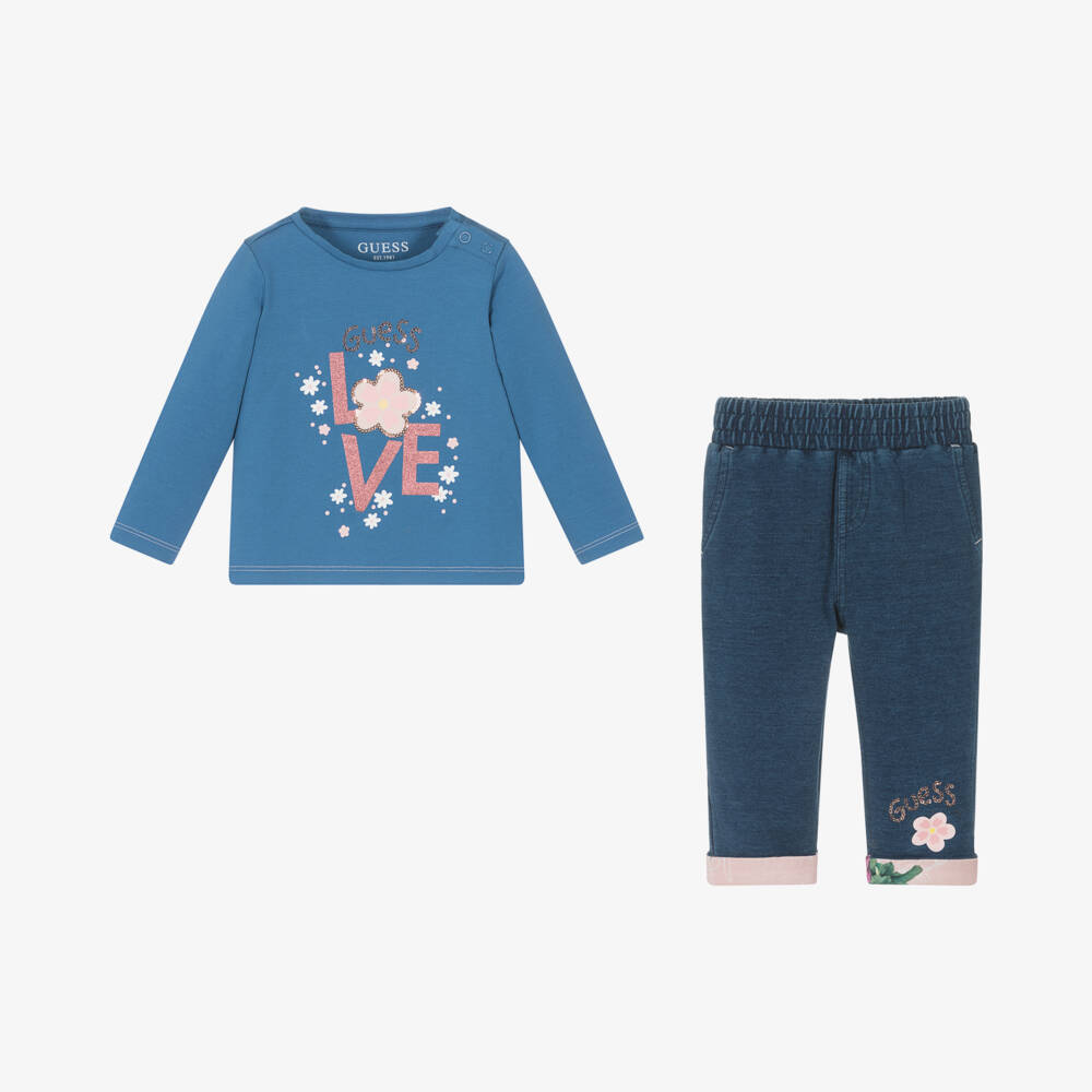 Guess-Girls Blue Jeans and Top Set | Childrensalon Outlet