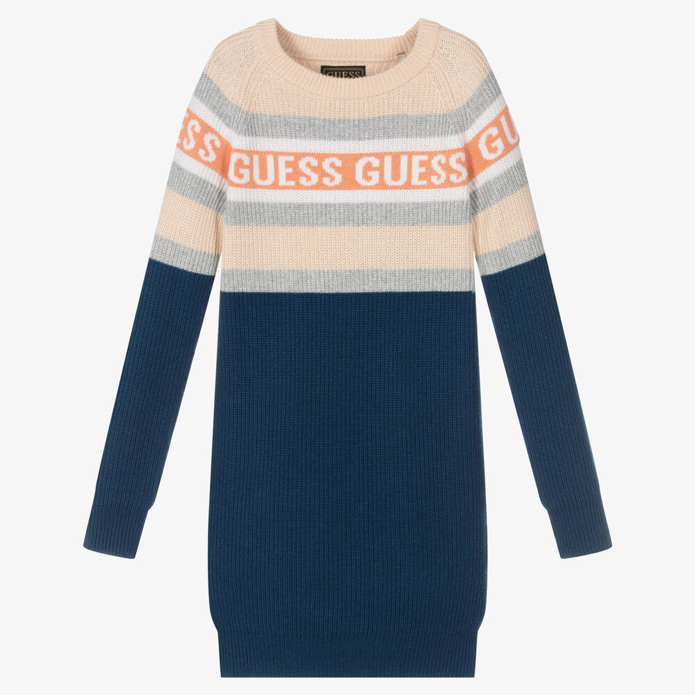 Guess - Синее трикотажное платье для девочек | Childrensalon