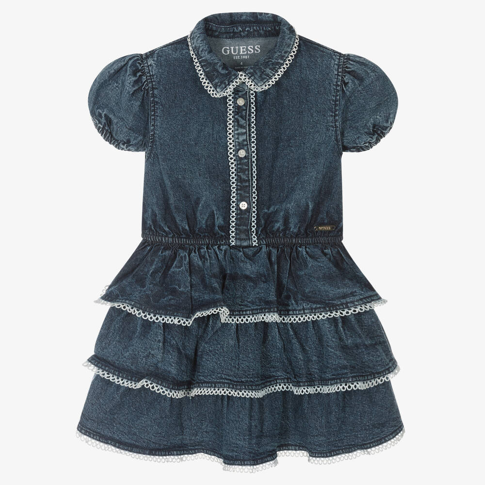 Guess - Jeanskleid im Layering-Look in Blau | Childrensalon