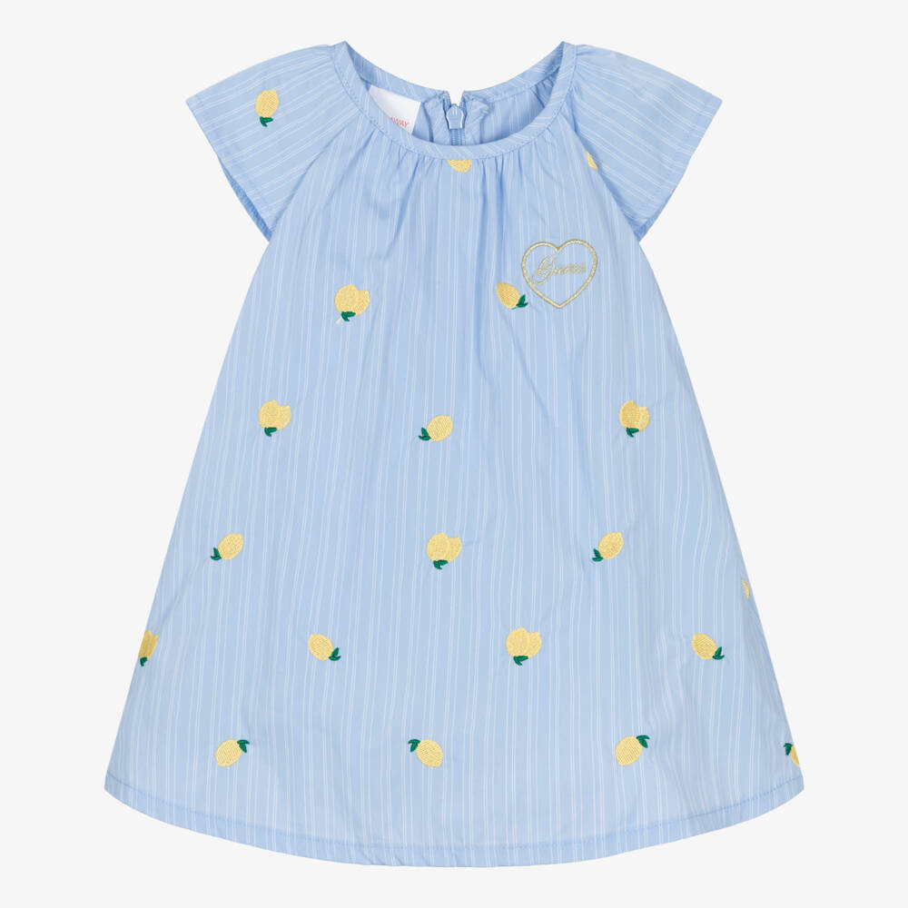Guess-Girls Blue Lemon Pattern Frock | Childrensalon Outlet