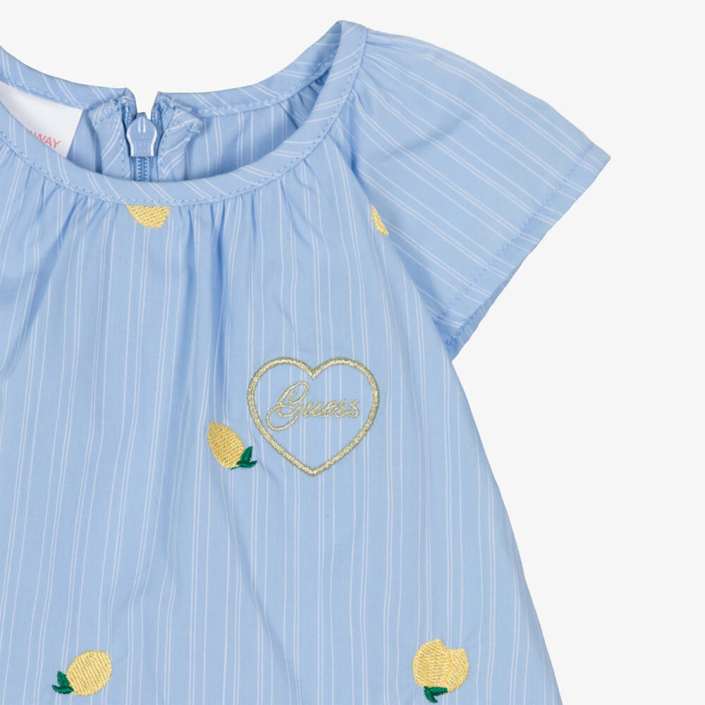 Guess-Girls Blue Lemon Pattern Frock | Childrensalon Outlet