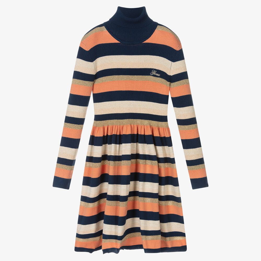 Guess - Girls Blue Striped Knit Dress | Childrensalon