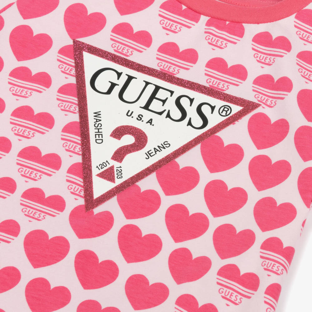 Guess-Girls Blush Heart Emblem Tee | Childrensalon Outlet