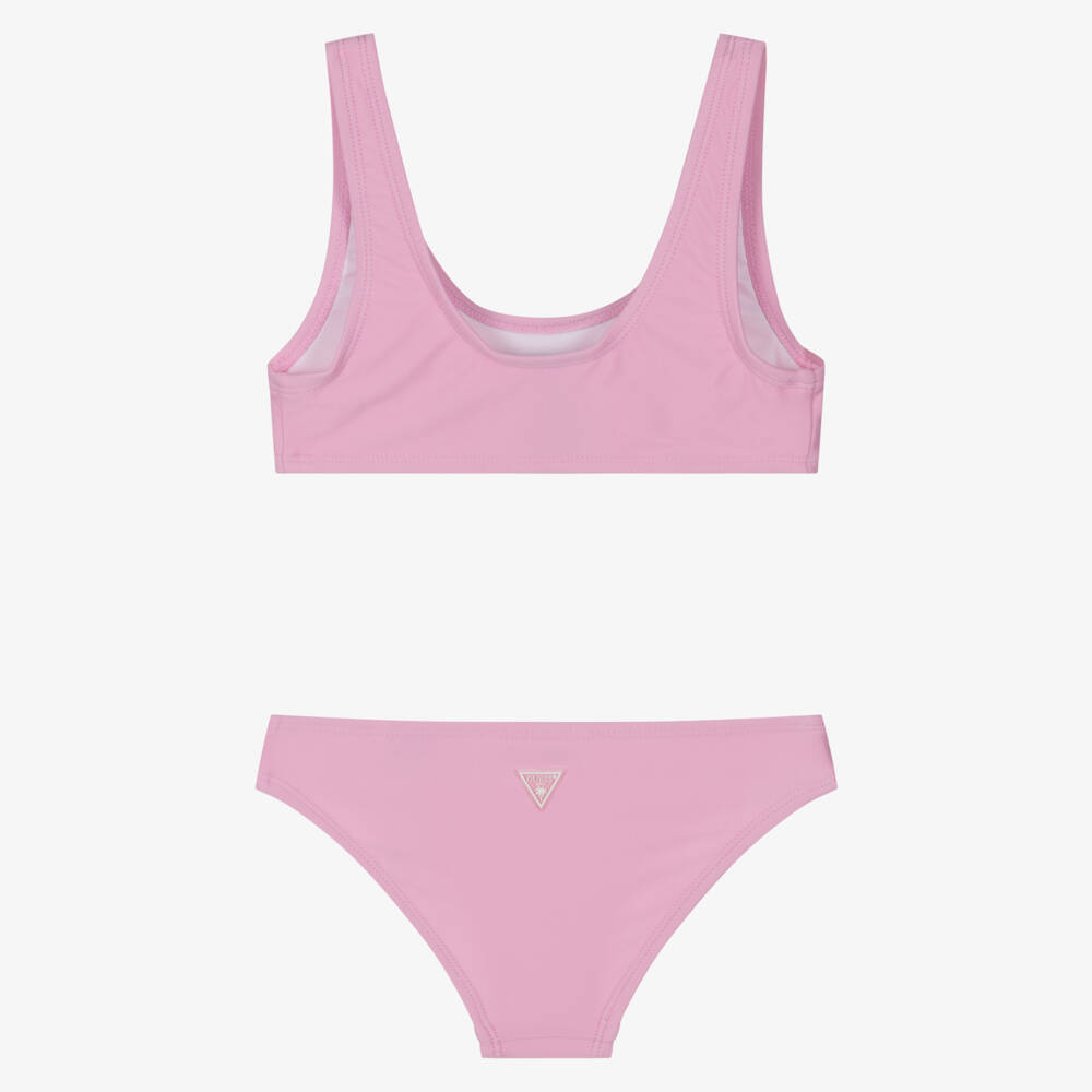 Guess-مايوه بناتي وردي لامع بشعار | Childrensalon Outlet