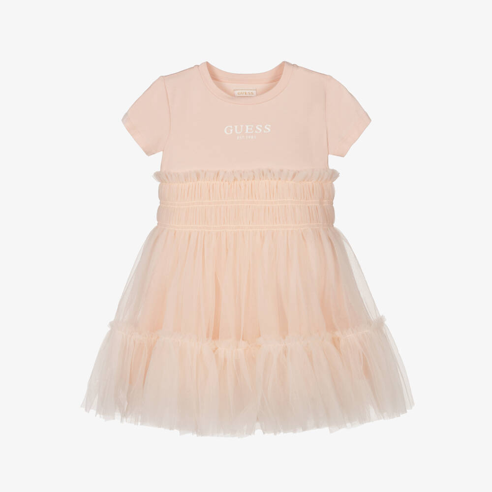 Guess-Girls Blush Tulle & Cotton Frock | Childrensalon Outlet
